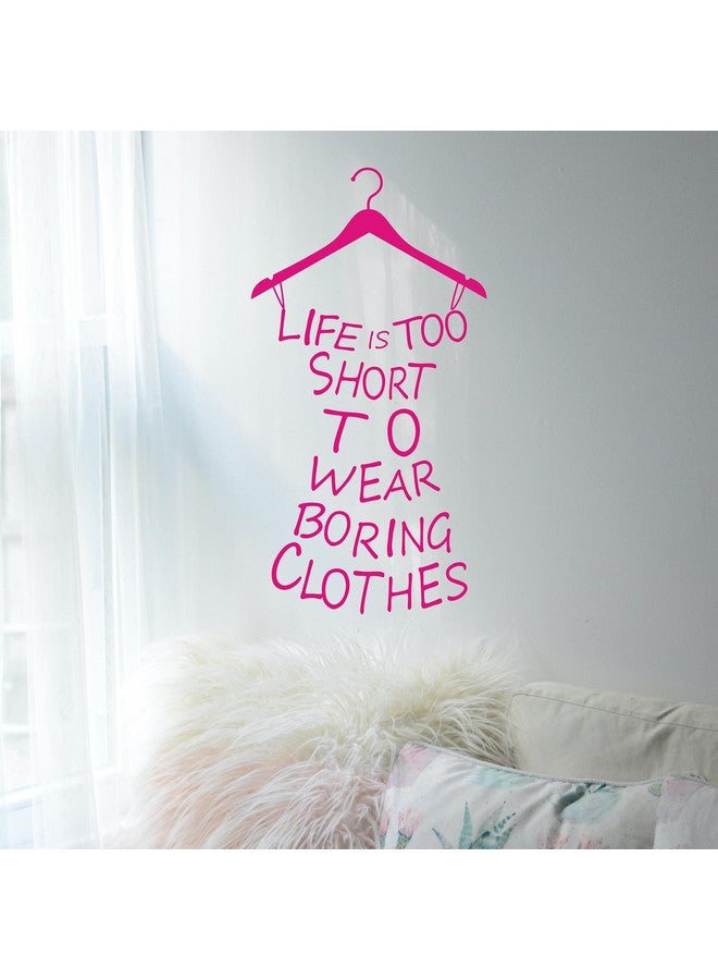 SWORNA Proverb Series Life Is Too Short to WearFashion Lady's Removable Vinyl Wall Art Decor Mural Decal Lettering Saying Quote Sticker Bedroom Fitting Living Room Fashion Store 23''H X 11'' W - Image 3