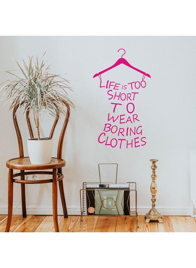 SWORNA Proverb Series Life Is Too Short to WearFashion Lady's Removable Vinyl Wall Art Decor Mural Decal Lettering Saying Quote Sticker Bedroom Fitting Living Room Fashion Store 23''H X 11'' W - Image 4