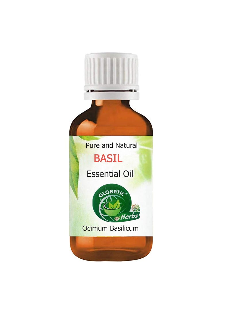 Globatic Herbs Globatic Herbs BASIL Essential Oil 30 ML (Ocimum Basilicum) Pure, Aromatherapy, & 100% Therapeutic Grade 
