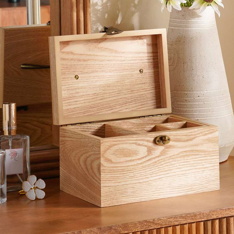 Woodland Multipurpose Storage Box- 22x17x16cm-Natural  Gloss