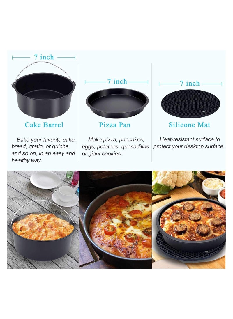 GGEROU - Air Fryer Accessories Set,7 Inch Set of 9,with Recipes Cookbook - Image 1