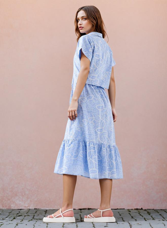 تواكستريمز فستان مطرز بالكامل بياقة مكشكشة - Image 3