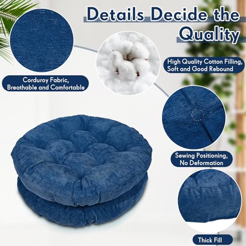 Jerify Floor Pillow Cushions Large Round Square Large Meditation Floor Pillow for Classroom Adult Meditation Picnic Party Seating Learning Daycare School(Round,Navy Blue,4 Pcs) - Image 4