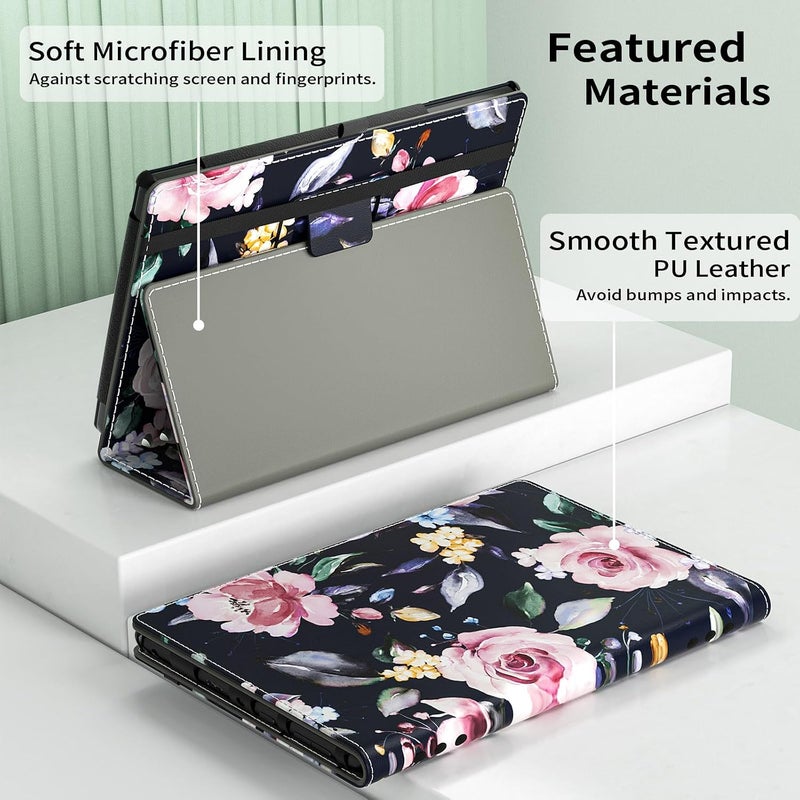 annapro Case for Amazon Kindle Fire HD 10 Tablet (13th/11th Generation, 2023/2021 Release) & Fire HD 10 Plus Tablet - Slim Folding Stand Folio Cover with Auto Wake/Sleep and Hand Strap, Peony - Image 5