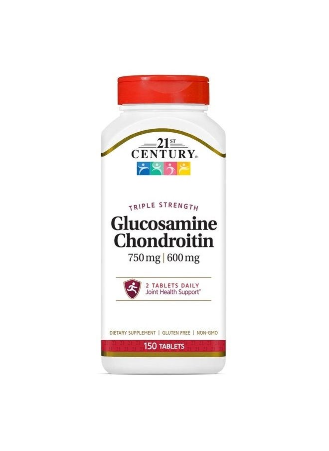 21st CENTURY - Glucosamine Chondroitin 750/600mg - Triple Strength, Tablets, 150 Count - Image 1