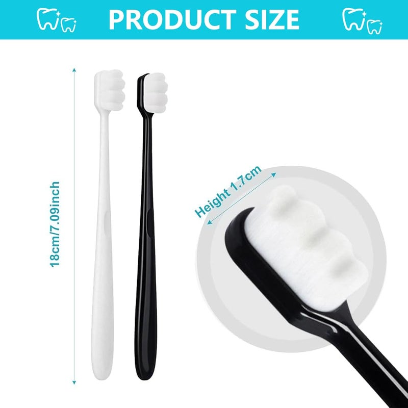 ZIBUYU® Ultra Soft Toothbrushes with Storage Tubes, Wavy Ultra-Fine Bristles, Gentle Toothbrushes for Sensitive Teeth, Gums & Oral Care, Pack of 6 - Image 2