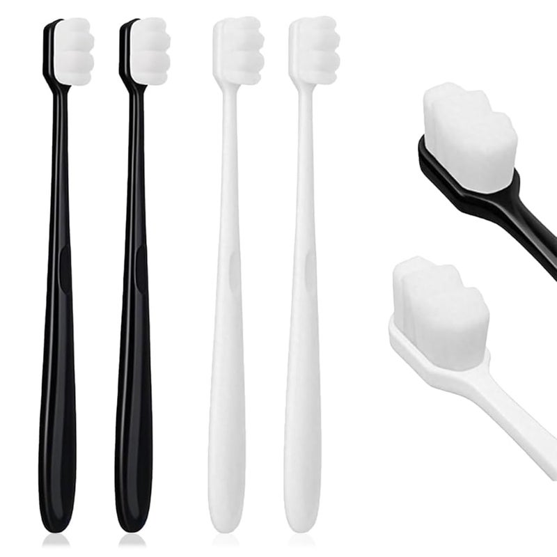 ZIBUYU® Ultra Soft Toothbrushes with Storage Tubes, Wavy Ultra-Fine Bristles, Gentle Toothbrushes for Sensitive Teeth, Gums & Oral Care, Pack of 6 - Image 1