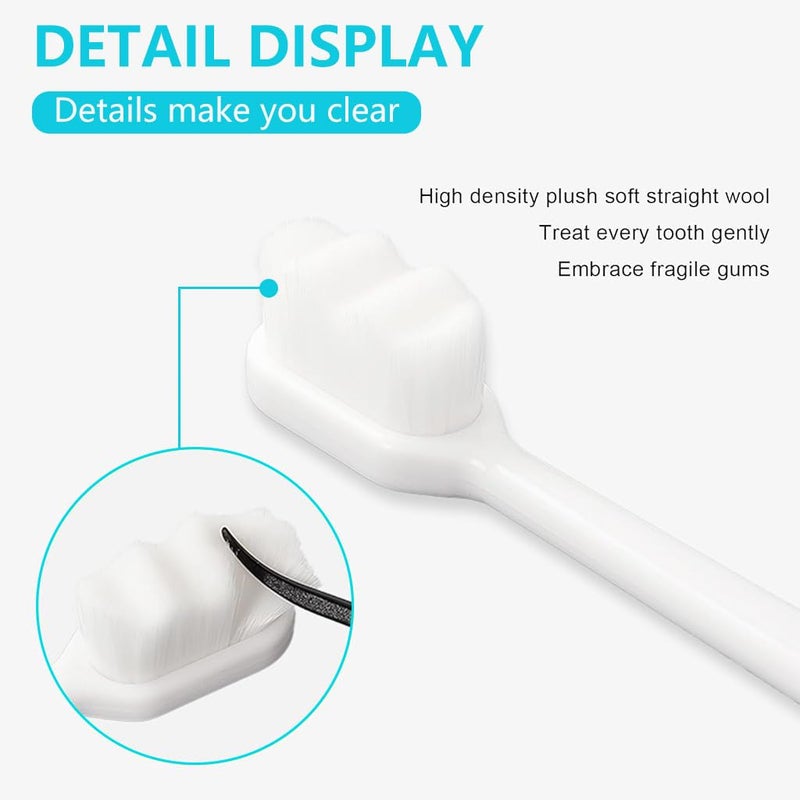 ZIBUYU® Ultra Soft Toothbrushes with Storage Tubes, Wavy Ultra-Fine Bristles, Gentle Toothbrushes for Sensitive Teeth, Gums & Oral Care, Pack of 6 - Image 3