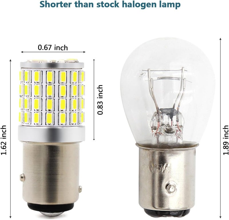 Phinlion 3014-72W 1157/7528/BAY15D LED Bulbs - 6000K White (Set of 2) - Image 4
