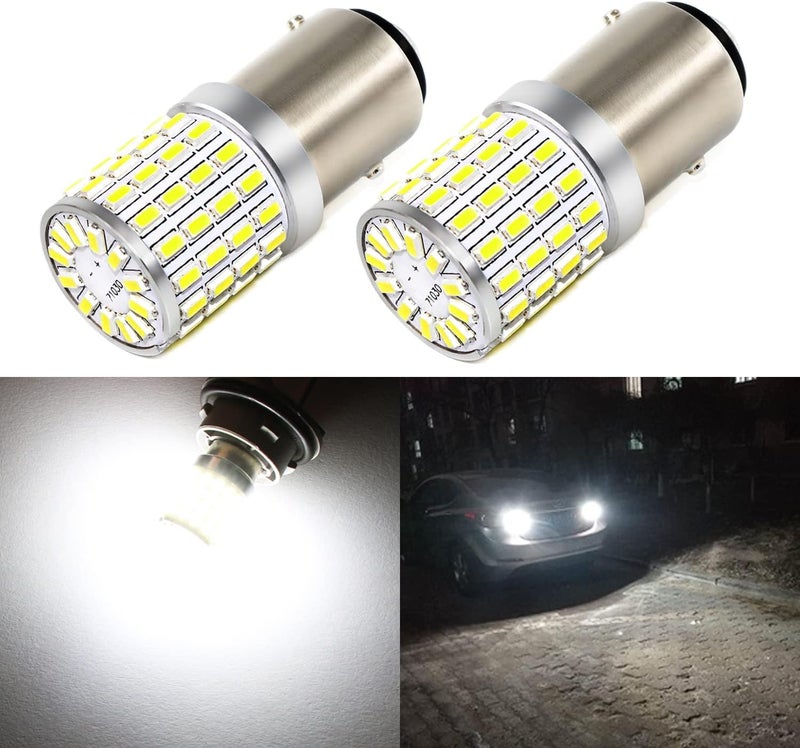 Phinlion 3014-72W 1157/7528/BAY15D LED Bulbs - 6000K White (Set of 2) - Image 1