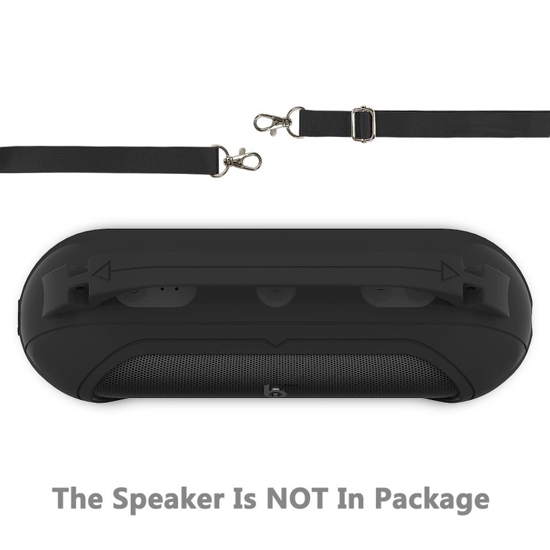 RAWECUD Silicone Cover Case for Beats Pill 2024 Wireless Bluetooth Speaker, Protective Stand Holder for Beats Pill Bluetooth Speaker Accessories with Should Strap (Black Case only) - Image 5