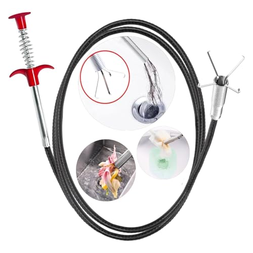 SHUOGUO Drain Snake61 inch Flexible Grabber Claw Pick Up Reacher ToolDrain Clog Remover Gutter Cleaning Tools for Home Sink Bathroom TubDrain Toilet Tight Spaces - Image 1