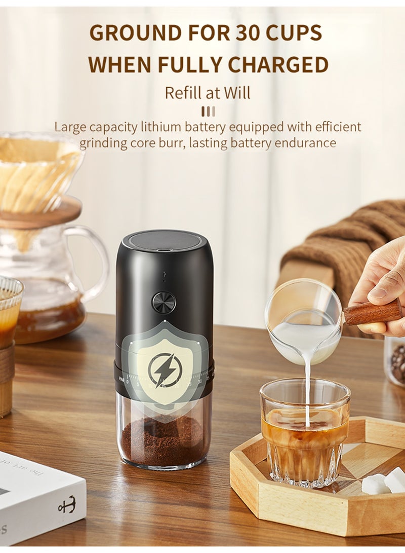 DSP Portable Electric Coffee Bean Grinder, Rechargeable 1800mAh USB Coffee Grinder with 40 Adjustable Coarseness Levels, Ceramic Burr Low Noise Coffee Mill for V60 Filter Cup Mocha Espresso French Press Turkish Coffee - Image 2
