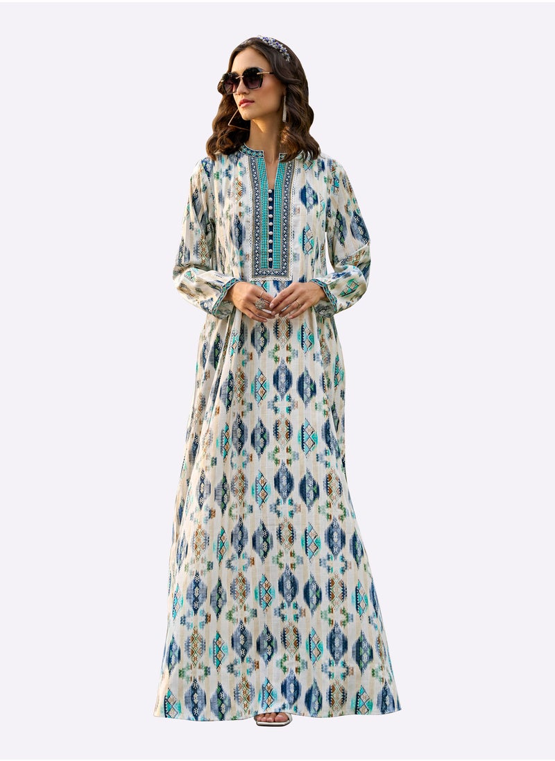 Sara Arabia Sara Arabia Stripes Tribal Jalabiya  - Image 1