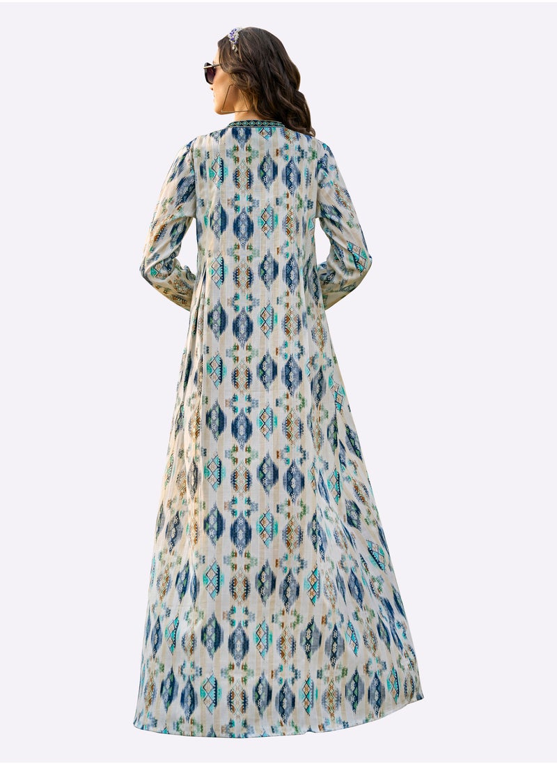 Sara Arabia Sara Arabia Stripes Tribal Jalabiya  - Image 2