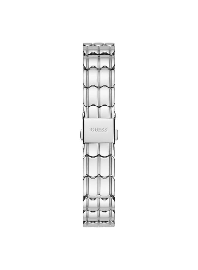 GUESS Stainless Steel Women 30Mm Analog Watch - Two-Tone Bracelet White Dial Two-Tone Case, Silver Band - Image 3
