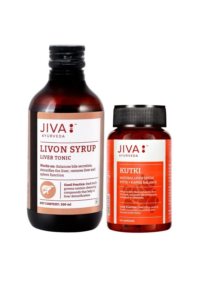 Jiva Kutki Capsules 60 Tablets & Livon Syrup 200 ML (Combo Pack of 2) | For Men & Women Liver Helps To Promote Digestion | 100% Pure & Natural | Good for Digestion