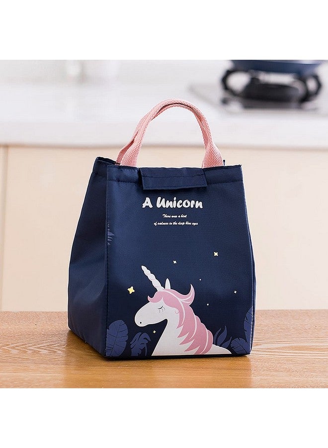 wolpin Blue Lunch Bags for Office Women, Men, Kids Insulated Travel Box/Tiffin/Storage Bag, College & School (Unicorn Blue, Polyester) - Image 1