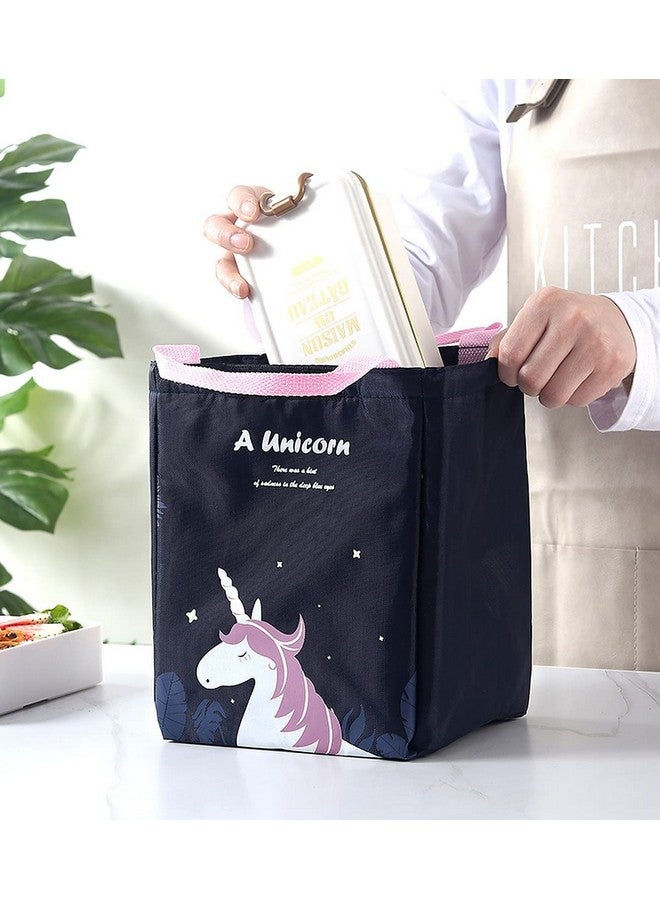 wolpin Blue Lunch Bags for Office Women, Men, Kids Insulated Travel Box/Tiffin/Storage Bag, College & School (Unicorn Blue, Polyester) - Image 2