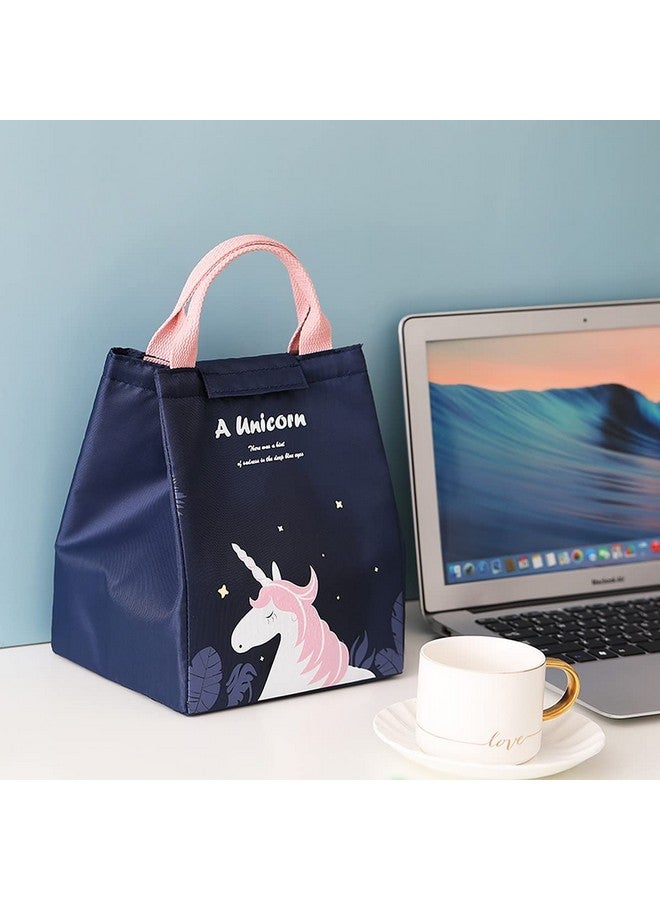 wolpin Blue Lunch Bags for Office Women, Men, Kids Insulated Travel Box/Tiffin/Storage Bag, College & School (Unicorn Blue, Polyester) - Image 5