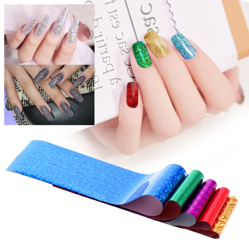 MWOOT Starry Sky Holographic Nail Foil Stickers, 50 Sheets Paper Decals for Gel Nails Tips Decorations - Image 2
