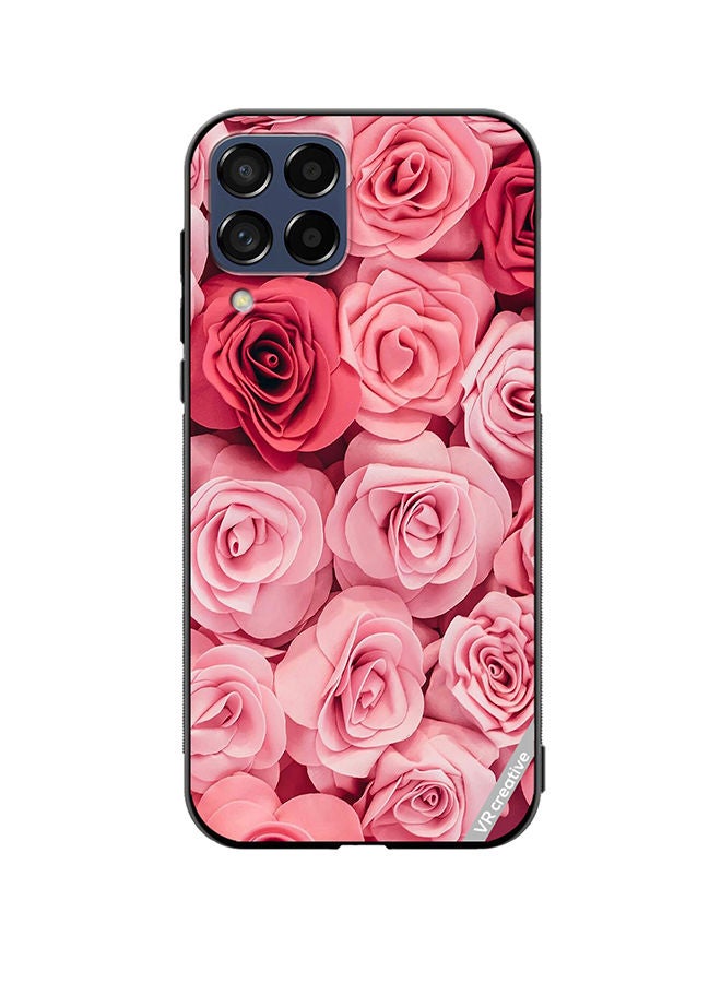 VR CREATIVE Protective Case Cover For Samsung Galaxy M53 Pink Rose Flowers Design Multicolour - Image 1