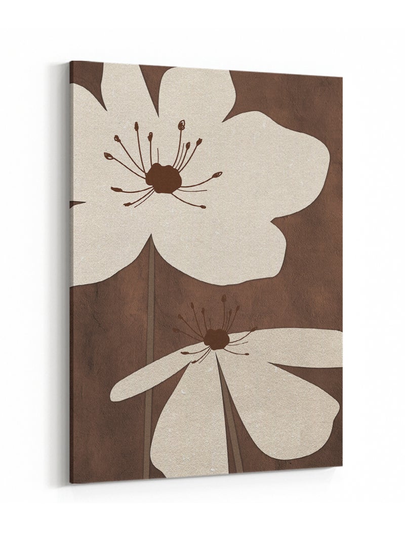 لوحة كانفاس على إطار خشبي بتصميم فن تجريدي زهور - Image 4