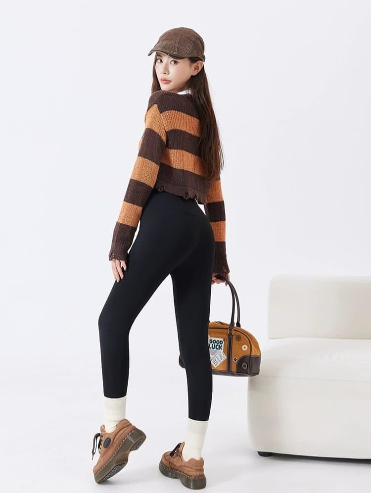 Celary Women’s Nude Fleece Lined Leggings – Winter Warm Pantyhose Look, Thermal Tights, Soft & Stretchable Winter Stockings (Waist Size: 22 to 30 inch Free Size) - Image 2
