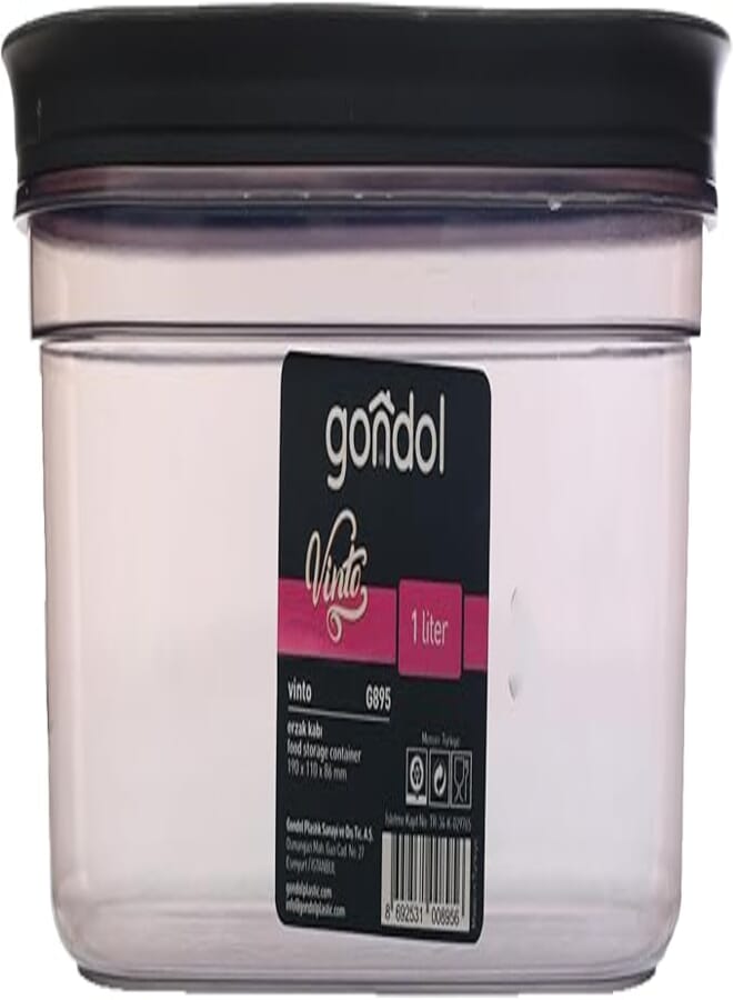 Gondol Vinto Rectangular Food Storage Container (1 Lt) (190 * 110 * 86 mm) Grey