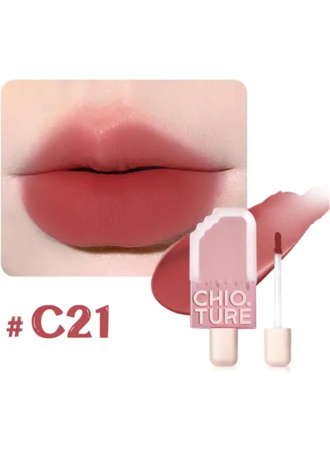 Ice Cream Matte Lip Glaze Velvet Matte Lip Gloss 2ml C21 Strawberry Ice Mochi