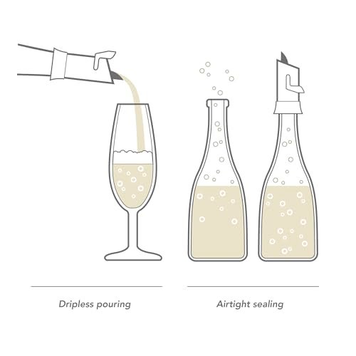Vacu Vin Champagne Saver and Pourer | Reusable Sparkling Wine Bottle Stopper & Sealer | Preserves Fizz & Freshness | Drip-Free Spout for Easy Pouring | Keep Champagne Bubbly | Wine Accessory - Image 5