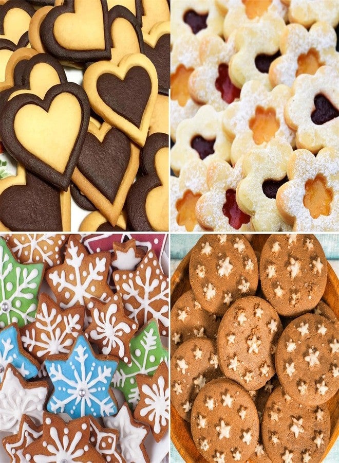 CLICKSY Cookie Cutters Shapes Baking Set, 12-pcs Flower Round Heart Star Shape Biscuit Stainless Steel Metal Molds Cutters for Kitchen Baking Halloween Christmas Small Cookie Cutters - Image 3
