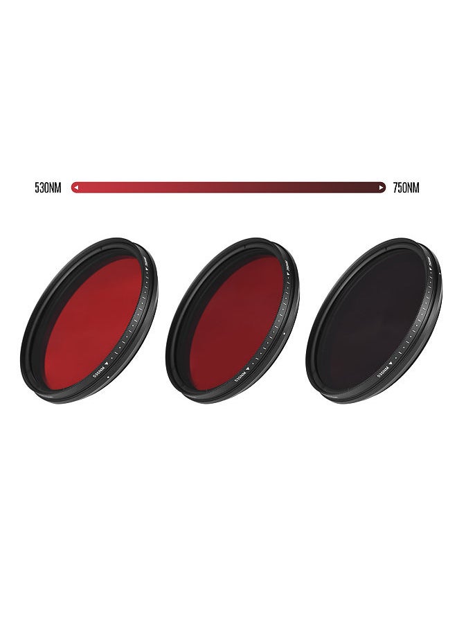 Fotga - 77mm Adjustable Infrared Filter IR Pass X-Ray Lens Filter Variable from 530nm to 750nm Compatible with Canon Nikon Sony DSLR Camera - Image 1