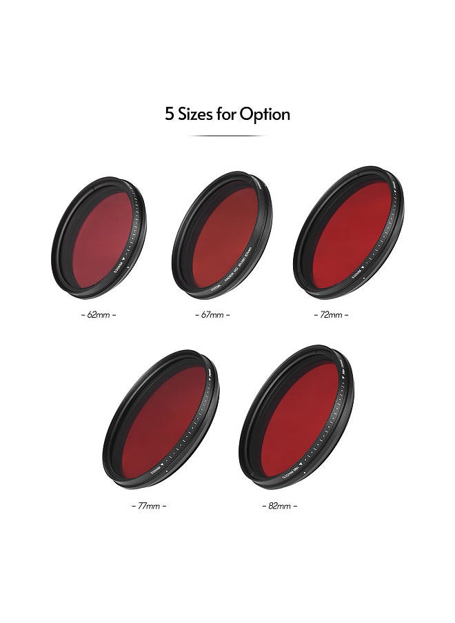 Fotga - 77mm Adjustable Infrared Filter IR Pass X-Ray Lens Filter Variable from 530nm to 750nm Compatible with Canon Nikon Sony DSLR Camera - Image 1