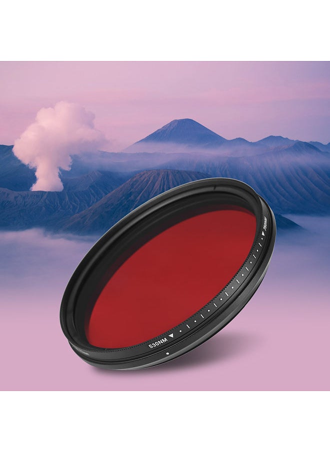 Fotga - 77mm Adjustable Infrared Filter IR Pass X-Ray Lens Filter Variable from 530nm to 750nm Compatible with Canon Nikon Sony DSLR Camera - Image 1
