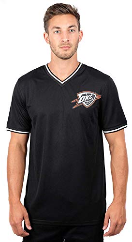 Ultra Game NBA Oklahoma City Thunder Mens Jersey VNeck Mesh Short Sleeve Tee Shirt Small Black GTM2522F - Image 1