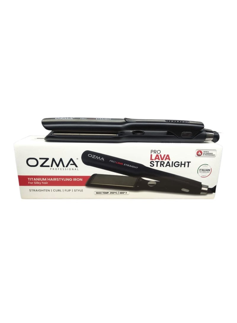 Ozma Professional أوزما يتميز بإعدادات تسخين احترافية لفرد الشعر تصل إلى 250 درجة مئوية / 480 درجة فهرنهايت، إيقاف تلقائي، مكواة مسطحة مع لوحة تحكم و  قفل سهل .من النوع النحيف. - Image 2