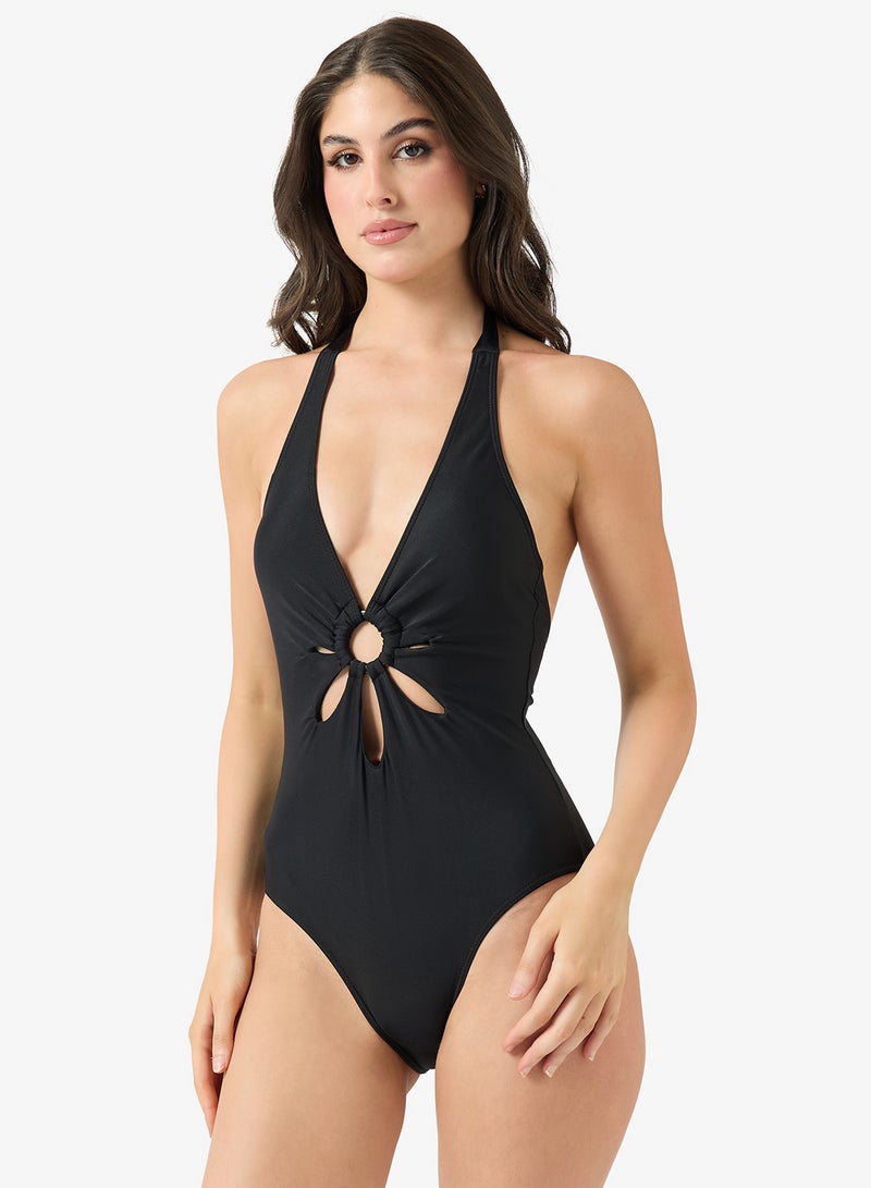 Ginger Halter Neck Cutout Detail Swimsuit - Image 4