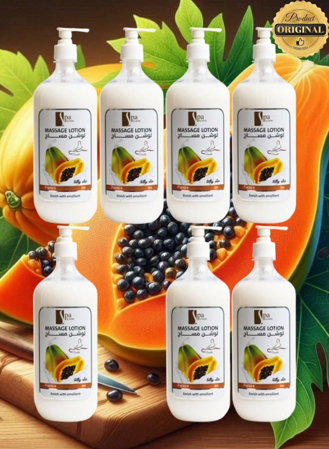 Spa System 7 Pieces Massage Lotion Papaya Enrich With Emolient - Image 1