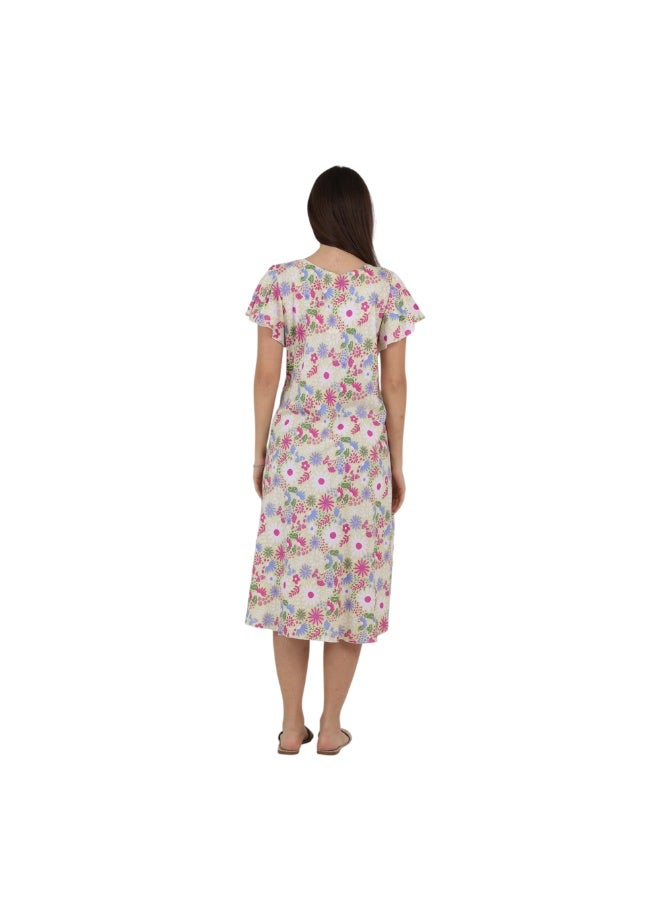 ZECOTEX Women's Soft Viscose Summer Dress, Loose Fit, Vibrant Floral Print - Image 5
