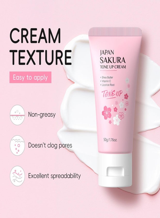 BEUKING Facial Moisturizer Tone-up Cream, Japan Sakura Lazy Face Cream with Vitamin C, Face Moisturizer Hydrating & Smooth Dry Skin Lightweight Nourishing Facial Skin Instant Tone-Up Cream, 1.76 fl.oz - Image 3
