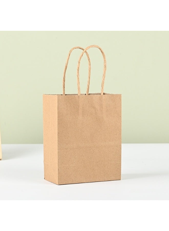 20 كيسًا من الورق البني – حجم متوسطٍ عادي (بلا تصميم) – لأغراض التسوق من البقالة والبضائع مع مقابض – كيس هدية للحفلات - Image 2