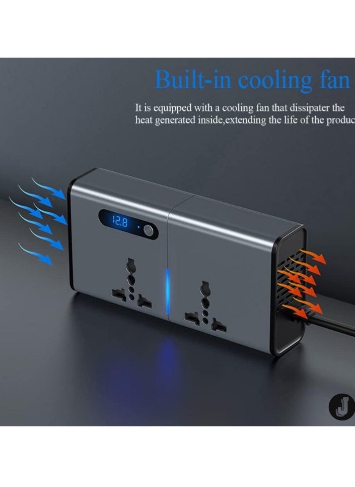 JAJEEK "New 200W Car Power Inverter – 12/24V to 220V AC with USB & Type-C Charging Ports"  - Image 5