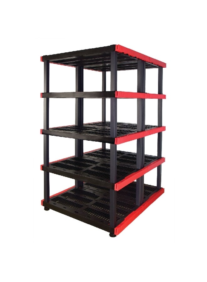 كرافتس مان رفوف تخزين شديدة التحمل مع تهوية 5 رفوف أسود وأحمر 72 × 40 × 24 انش  CMXRHBP24X40SH - Image 1