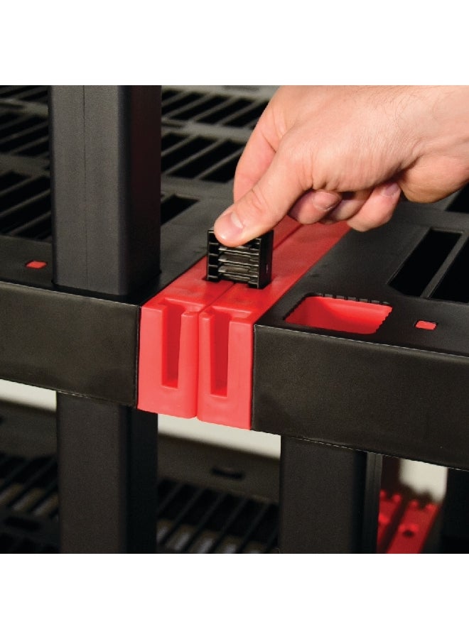 كرافتس مان رفوف تخزين شديدة التحمل مع تهوية 5 رفوف أسود وأحمر 72 × 40 × 24 انش  CMXRHBP24X40SH - Image 5