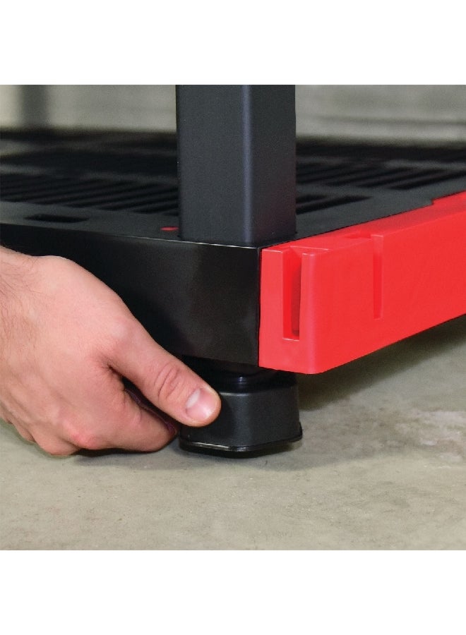 كرافتس مان رفوف تخزين شديدة التحمل مع تهوية 5 رفوف أسود وأحمر 72 × 40 × 24 انش  CMXRHBP24X40SH - Image 4