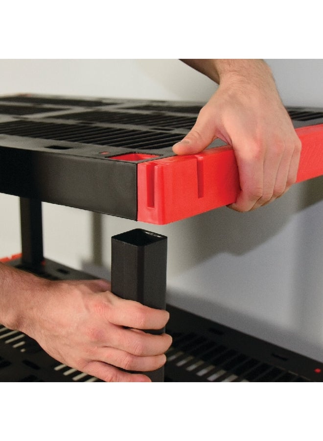 كرافتس مان رفوف تخزين شديدة التحمل مع تهوية 5 رفوف أسود وأحمر 72 × 40 × 24 انش  CMXRHBP24X40SH - Image 3