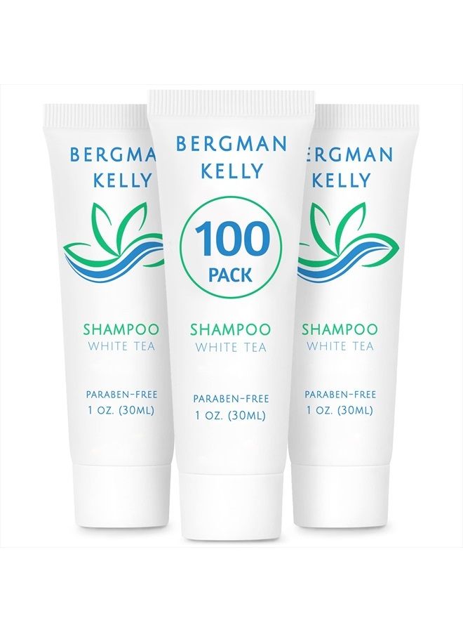 BERGMAN KELLY Travel Size Hotel Shampoo (1 fl oz, 100 PK, White Tea), Delight Your Guests with Revitalizing and Refreshing Shampoo for Guest Hospitality, Mini & Small Size Luxury Shampoo in Bulk - Image 1