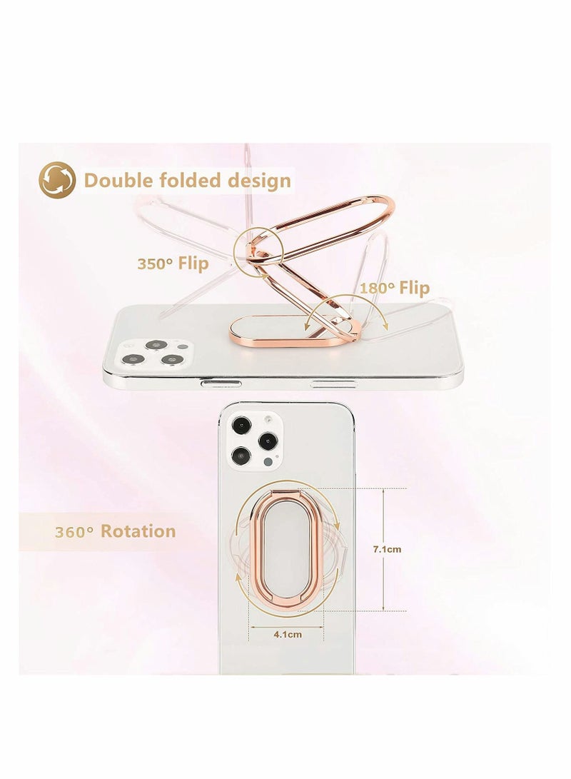KASTWAVE Phone Ring Holder, with Universal Magnetic Car Mount, Retractable 360°Rotation Foldable Phone Stand for Desk Bed Offfice, Adjustable Ultra-Thin Phone Back Grip Stand for All Smartphones Tablets - Image 5