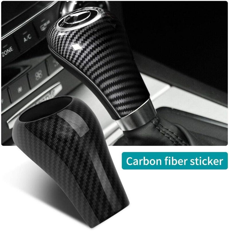 cheekyglo Ger Shift Kno Cover, Cron Fiber Pattern Car Ger Head Shift Kno Cover Trim Sticker Car Interior ccessories Fit for Mercedes enz /C/E/G Clss CLS W204 W212, lck-Black - Image 5